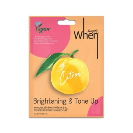 Simply When® Citron veganiška šviesinanti ir drėkinanti veido kaukė 1 vnt.
